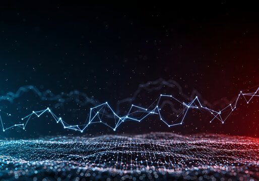 Network data visualization with glowing connections