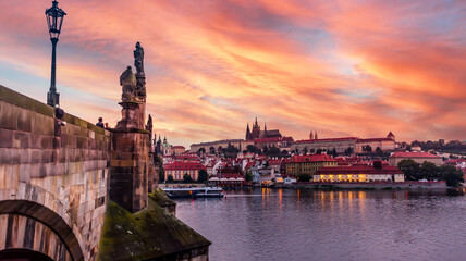 Sunset from Charles bridge . one of most beautiful places to watch sunset
