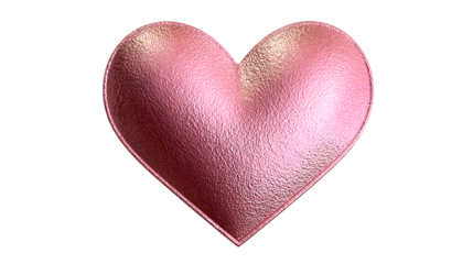 Elegant Rose Gold Heart with Metallic Texture Isolated on Transparent Background for Premium Designs