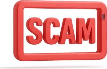 빨간색SCAM사기경고도장아이콘