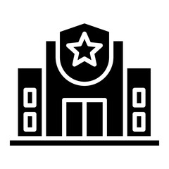 Police Station Glyph Icon