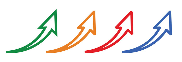 Upward curve arrow symbol modern gradient colorful infographic vector