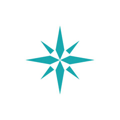 Obraz premium Teal starburst, pointed symmetrical design