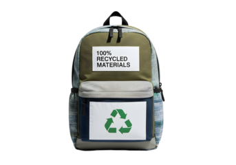 Eco-friendly Backpack Made from Recycled Materials with Recycling Symbol