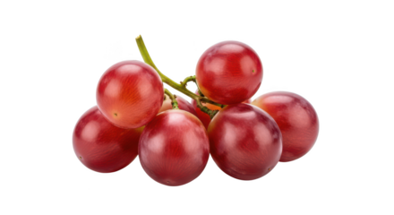Bunch of ripe red grapes with green stem on background fruit food