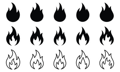 Fire icon vector set. Fire flame icon template. Fire flames symbol vector. Fire flames, set vector icons