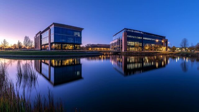 Golden Hour over Pablo Bridge &ndash; Historic Small Town Reflections in Winter