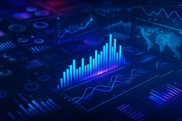 Futuristic Neon Stock Market Graph