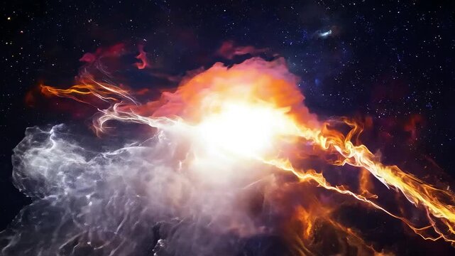 Celestial Firestorm A firestorm in the sky with celestial flames and cosmic energy