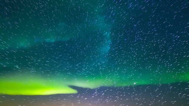 Celestial Aurora Dance Aurora lights dancing across the sky with celestial patterns