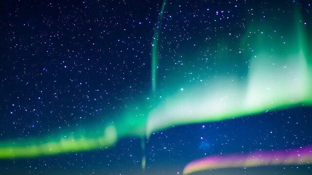 Celestial Aurora Dance Aurora lights dancing across the sky with celestial patterns