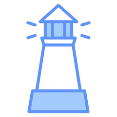 Lighthouse Outline Blue Color Icon