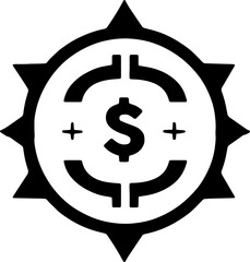 Dollar Sign Silhouette Symbol in Clean Minimal Style