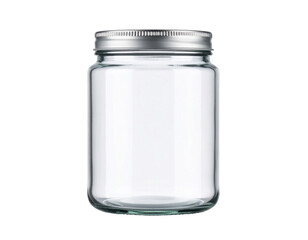 Elegant glass jar mockup with silver lid for your product shot, label or packaging design project