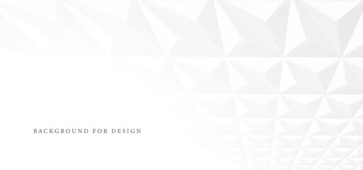 Fototapeta premium White futuristic abstract background. 3d geometric polygon pattern. Bright contemporary digital technology design with mosaic triangle shapes. Light clean concept for your business and ideas