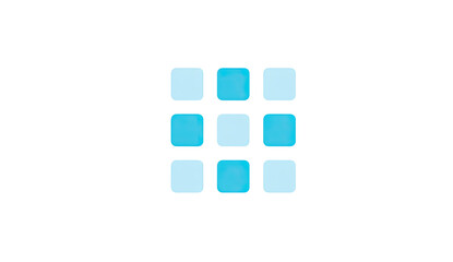 A square grid of light blue and white squares, pixelated and outlined in white