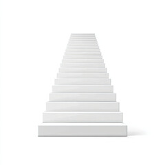 White staircase isolated on white background with clean design