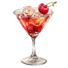 Vibrant cherry cocktail in martini glass (1)