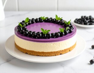 Blackcurrant cheesecake