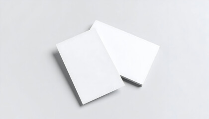 Two stacks of blank white vertical cards arranged as a mockup on a clean gray background
