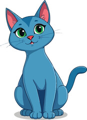 Obraz premium Cute cartoon a illustrator vector russian blue cat