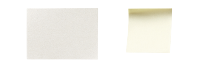 Two blank, rectangular shapes. One is solid white, the other a pale yellow