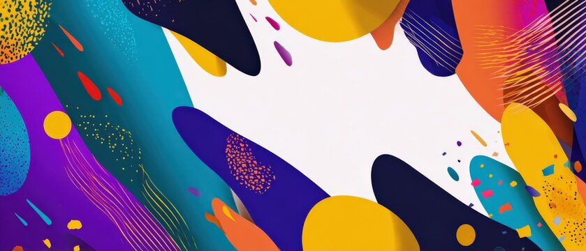 Vibrant abstract background with colorful geometric shapes and fluid design elements, creating a modern and artistic backdrop