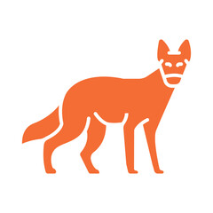 dhole color flat icon for digital and print projects.