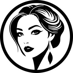 Minimalist Female Face Icon for Beauty and Fashion Branding