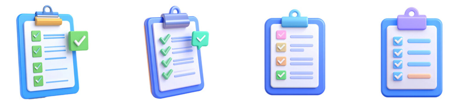 3D checklist clipboard document paper and checkmark icon colorful and modern represent organization productivity and task management suitable for business or office concepts