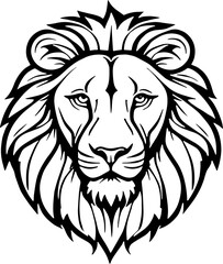 Minimalist Lion Head Icon for Wildlife and Strength Branding