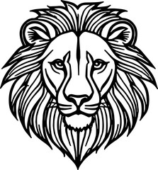 Minimalist Lion Head Icon for Wildlife and Strength Branding
