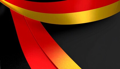 Intricate design featuring swaths of red, gold, and black, reminiscent of the German flag, creating a dynamic and visually engaging abstract composition.