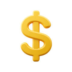 Obraz premium Gold Dollar Sign, 3D Style
