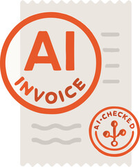 AI invoice stamp Illustration