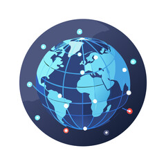 blue globe with earth