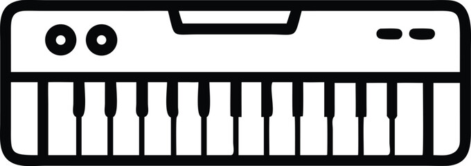 Modern electronic keyboard vector illustration for music creation and digital sound design