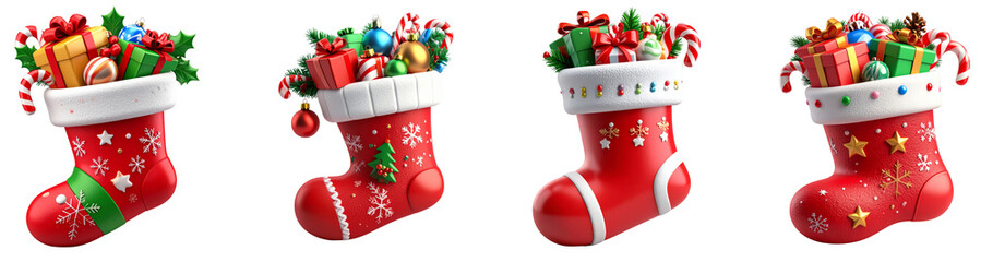 Christmas stocking red sock holiday gift festive decoration candy cane ornament present winter celebration cheerful