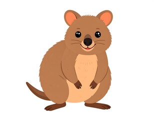 Cartoon happy brown marsupial