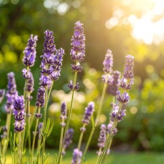 Obraz premium Lavender blossoms in sunlight