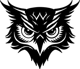 Minimalist Owl Head Icon for Wildlife and Nature Branding