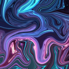 Fluid abstract painting with swirling pink, blue, and violet tones, creating a dreamy movement of colors. Perfect background for abstract, texture, pattern, and art design.