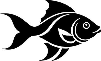 Fish Silhouette Symbol in Clean Minimal Style
