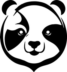 Minimalist Panda Head Icon for Wildlife and Nature Branding