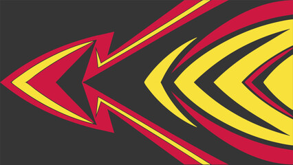 Abstract Car Wrap Design – Red and Yellow Racing Stripes on Black Background Vector