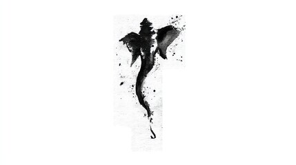 Obraz premium Minimal Sketch of Ganesha Sacred Art Digital Space Outline Design Artistic View Cultural Concept