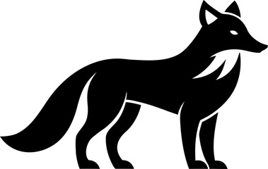 An Arctic Fox Minimalist Vector Icon Solid Black