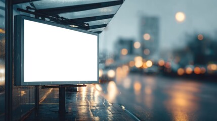 Blank billboard night