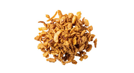 Pile of crispy fried onion rings on a background food