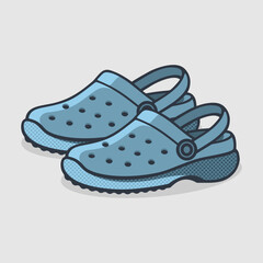 Crocs in casual style, blue color, lightweight footwear
